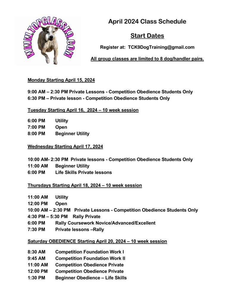 Contact Us Top Class K9